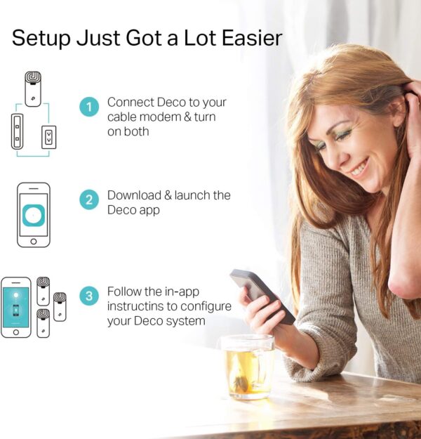 TP-Link Deco Mesh AC1900 WiFi System (Deco S4) – Up to 5,500 Sq.ft. Coverage, Replaces WiFi Router and Extender, Gigabit Ports, Works with Alexa, 3-pack - Image 6